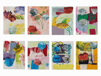 Pia Fries, 11.08.99, 8 Serigraphs in Colors, 1999: Set of 8 serigraphs in colors on wove paper ‘BFK Rives’ (watermark) Germany, 1999 Pia Fries (b. 1955) – Swiss painter Each signed and dated ‘Pia Fries 99’ and numbered ‘29/100’ in pencil