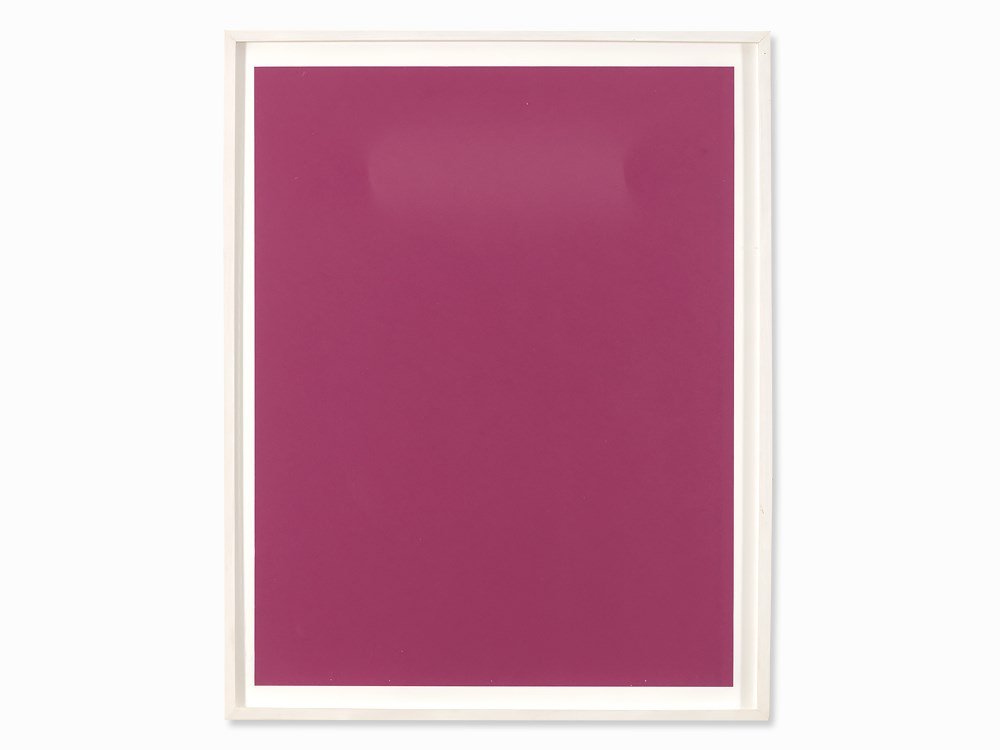 Sam Falls (b.1984), Untitled (Purple Roll), Digital: Digital print on Colorline Canson Buntpapier in purple (embossed stamp), faded by sun; laid on cardboard USA, 2011 Sam Falls (b. 1984) – US-American conceptual artist Signed and dated in pencil ‘S