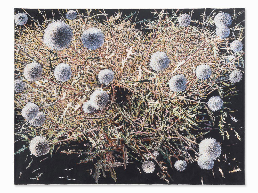 Mahmut Celayir (b. 1951), Thistles, Oil Painting, 2000: Oil on canvas Turkey, 2000 Mahmut Celayir (b. 1951) – Kurdish-German painter, graphic artist and photographer The work is accompanied by a certificate of authenticity signed by the artist in Novembe