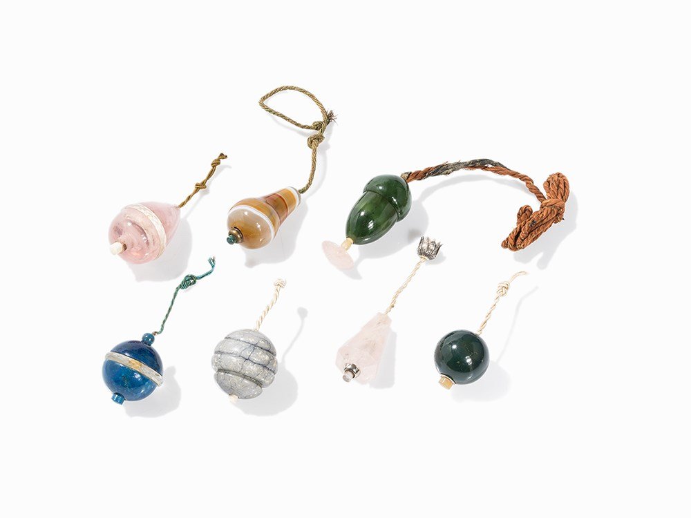 7 Hanging Bell Pushers with Different Gemstones, 20th (1 of 10)