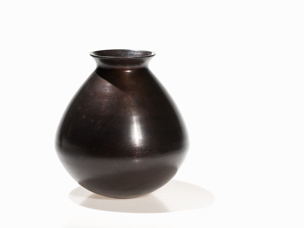 Alexander Lamont, ‘Bulb Jar Vase‘, Bronze Vase, ca.: Bronze, patinated Thailand, around 2010 Alexander Lamont - English craftsman and designer, lives and works in Thailand Voluptuous shape with recessed neck and flared lip rim Height: 22; diameter: 22 c