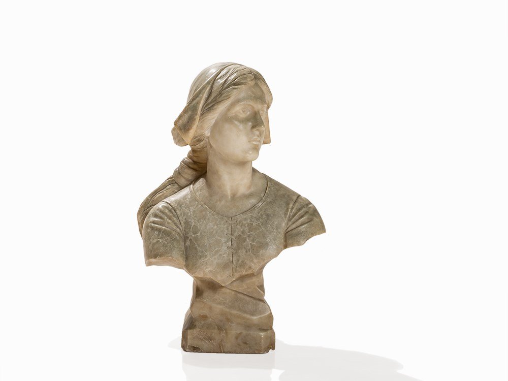 Henri Michel Chapu, Bust of Jeanne d’Arc, Marble, 19th (1 of 10)