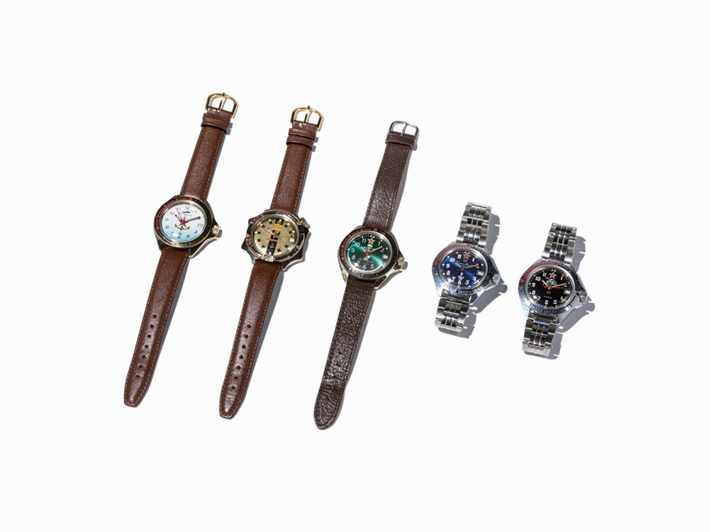 Five Russian Wristwatches, c. 1970-1990 (1 of 10)