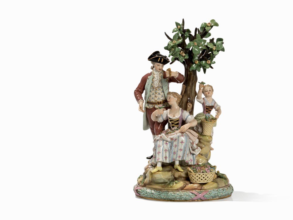 Meissen, Gardener Group Under An Apple Tree, Porcelain, (1 of 6)