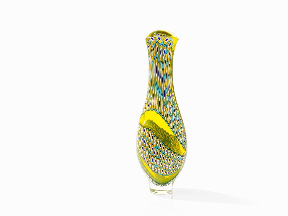 Schiavon Art Team, Attrib., Millefiori Vase, Italy, (1 of 10)
