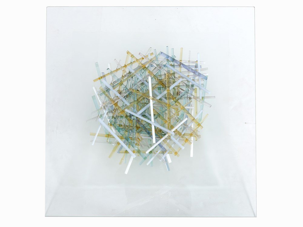 Angelo Brotto for Esperia, Sconce with Glass Rods,: Plexiglass, partially colored, partially frosted, stainless steel, metal Italy, 1970s Designer: Angelo Brotto (1914-2002) – Italian designer, painter, etcher and draughtsman Manufacturer: Esperia ��