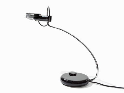 Bruno Geccelin, Table Lamp Ring A 400, Italy, 1979: Metal, varnished or powder coated Italy, 1979 Design: Bruno Gecchelin (geb. 1939) - Italian architect and designer Manufacturer: Arteluce Single light fixture Dimensions: 38 x 50 x 29 cm Elegant table