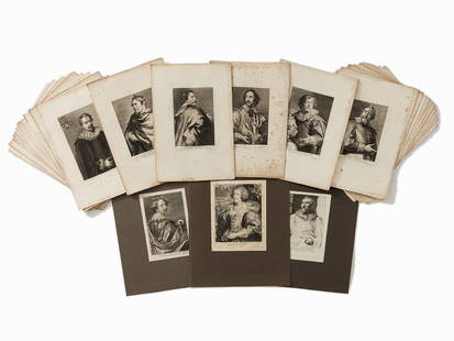 A Collection of 30 Engravings after Anthonis van Dyck,: 30 copperplate engravings on wove paper Various engravers like Paulus Pontius (1603-1658), Lucas Vorstermann (1595-1675), Pieter de Jode (1604-1670/74) and Schelte a Bolswert (1586-1659) After Anthoni