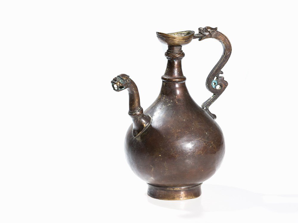 Copper Ewer, Animal Head-Shaped Spout, China, Archaic (1 of 10)
