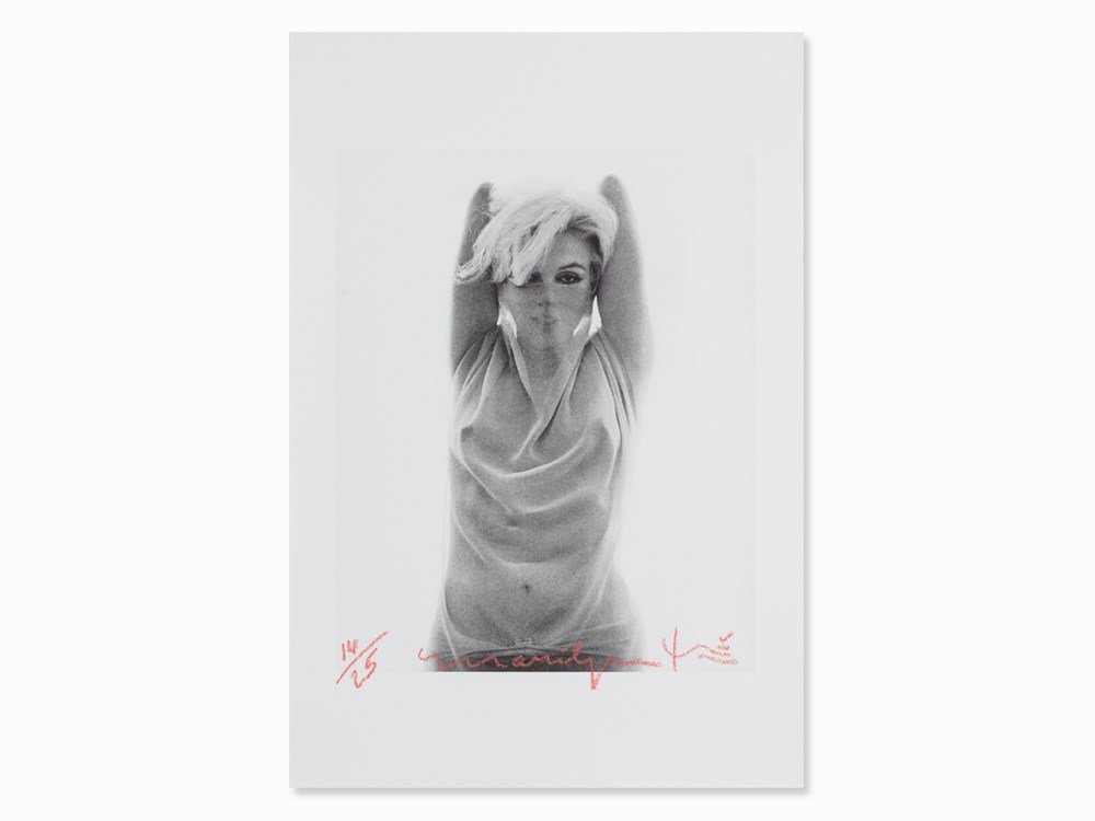 Bert Stern, Marilyn veiled, Photograph, 1962: Pigment print on wove paper; print from 2012 Bert Stern (1929-2013) – US-American fashion and advertising photographer Signed ‘Bert Stern’, titled ‘Marilyn’ and numbered ‘14/25’ in red c