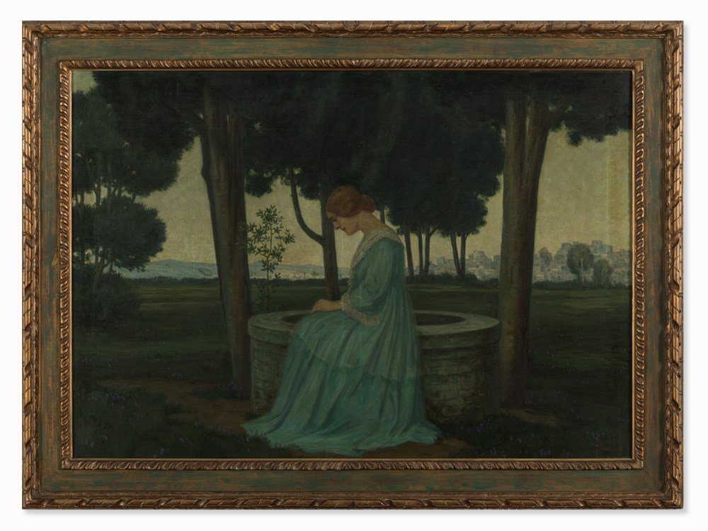 Carl Max Rebel, Roman Autumn, Oil Painting, 1907: Oil on canvas Carl Max Rebel (1874- after 1954) - German painter Singed with monogram, dated and inscribed ‘CMR / ROM 1907’ lower right Exhibition label of Kunstsalon Emil Richter, Dresden, on the