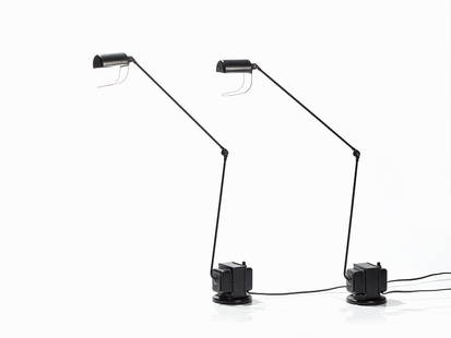 Tommaso Cimini, 2 Desk Lamps ‘Daphine Dimmer’, Lumina,: Metal, mat black lacquered Italy, 1973; later execution Design: Tommaso Cimini (1947-1997) – Italian designer Manufacturer: Lumina – Italian design manufactory, founded in 1975 by Tommaso Cimini F