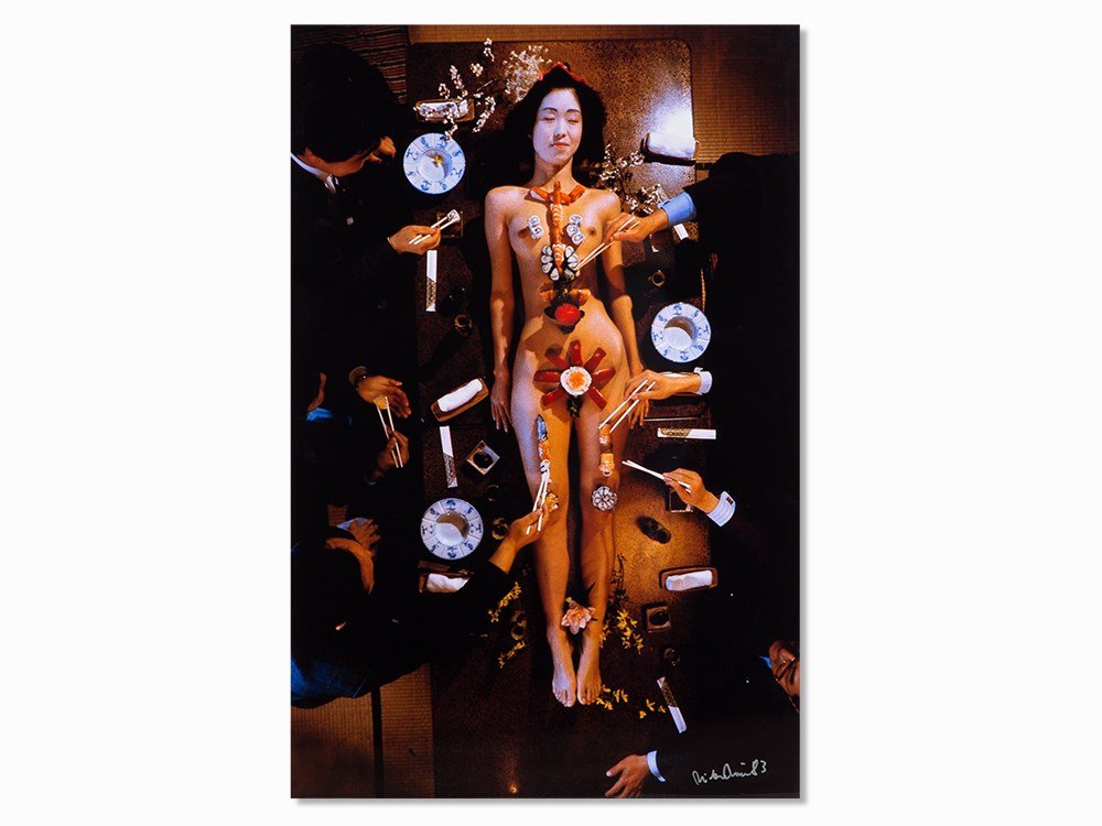 Dieter Blum, Dish of the Day/Tokio, Digital Print, 1983: Digital print flush-mounted on Alu-Dibond; later print from 2016 Dieter Blum (b. 1936) – Contemporary German photographer Signed and dated 'Dieter Blum 83' in silver permanent marker lower right Sig