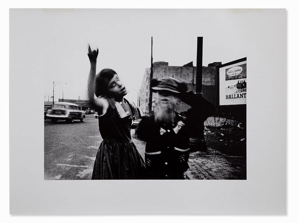 William Klein, Dance in Brooklyn, New York, 1955 : William Klein (b. 1928) Dance in Brooklyn, New York, 1955 Gelatin silver print, printed 1978 Signed with Portfolio 1954-1955 and Number 16 in pencil on the verso and titled in pencil on mount, recto 3