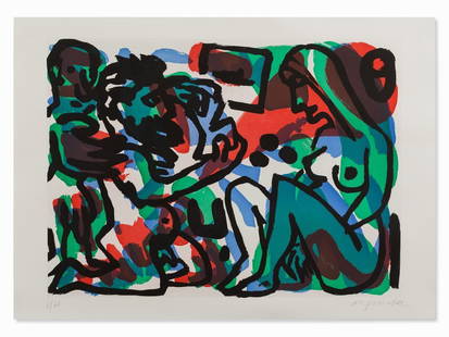 A.R. Penck, From: Berlin Suite, Aquatint in Colors,: Aquatint in colors on firm wove paper A.R. Penck (born 1939) – German painter and graphic artist Signed ‘ar. Penck’ and numbered ‘6/60’ in pencil Published by Edition Achenbach, Düsseldorf