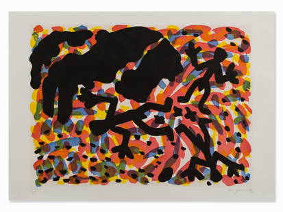 A.R. Penck, From: Berlin Suite, Farbaquatinta, 1990: Aquatint in colors on firm wove paper A.R. Penck (born 1939) – German painter and graphic artist Signed ‘ar. penck’ and numbered ‘6/60’ in pencil Published by Edition Achenbach, Düsseldorf