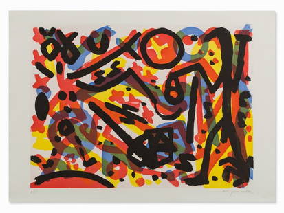 A.R. Penck, From: Berlin Suite, Aquatint in Colors,: Aquatint in colors on firm wove paper A.R. Penck (born 1939) – German painter and graphic artist Signed ‘ar. penck’ and numbered ‘6/60’ in pencil Published by Edition Achenbach, Düsseldorf