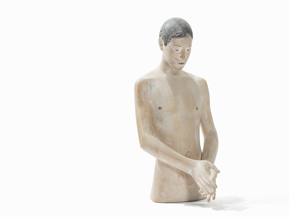 Aron Demetz, Purificazione, Wood Sculpture, 2006: Limewood, carved and painted Aron Demetz (b. 1972) – Italian sculptor With inscised and painted Signature and date ‘Aron Demetz 2006’ and numbering ‘2/6’ underneath With a certificate by Fon