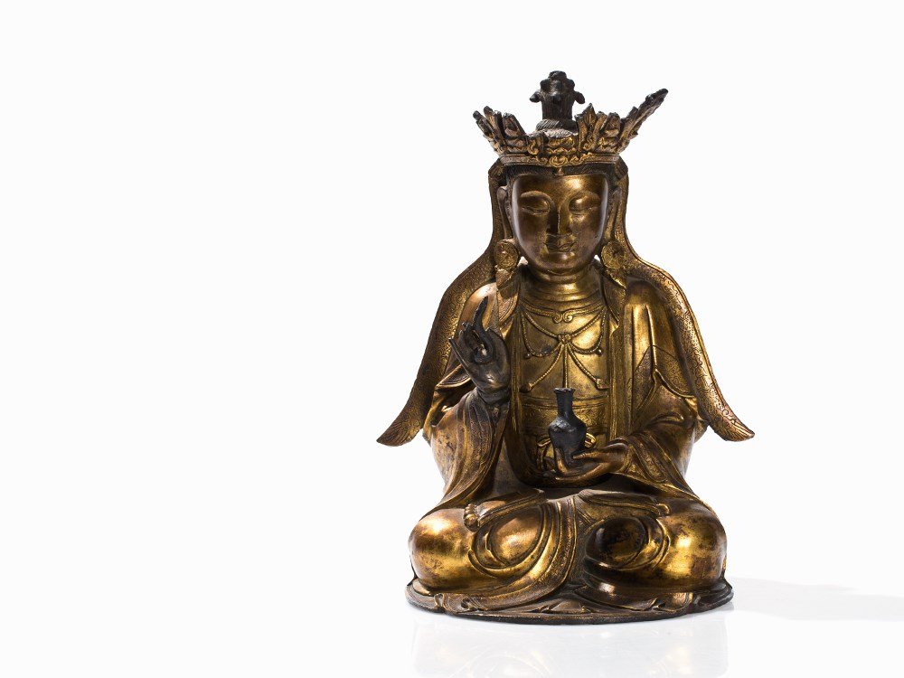 Gilt Bronze Figure of Seated Guanyin, China, Ming (1 of 10)