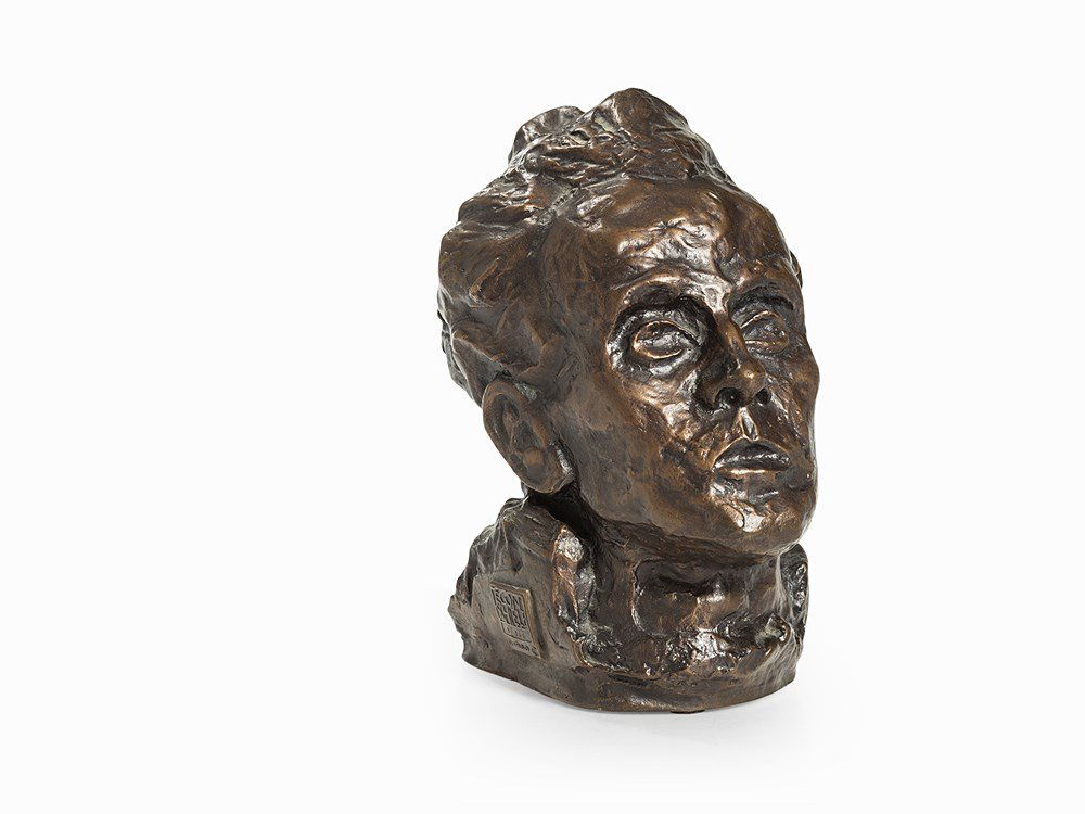 Egon Schiele, Self-Portrait, Bronze, around 1917/1980: Bronze with brown patina; posthumous cast Egon Schiele (1890-1918) – Major Austrian painter, graphic artist and sculptor Signed in the cast ‘EGON SCHIELE’ with the date ‘1980’, edition numbe