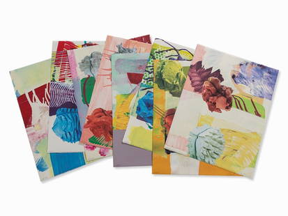 Pia Fries, 11. 08. 99, 8 Serigrafien, 1999: Set of 8 serigraphs in colors on wove paper ‘BFK Rives’ (watermark) Pia Fries (b. 1955) – Swiss painter Each signed and dated ‘Pia Fries 99’ and numbered ‘100/100’ in pencil Image dimens