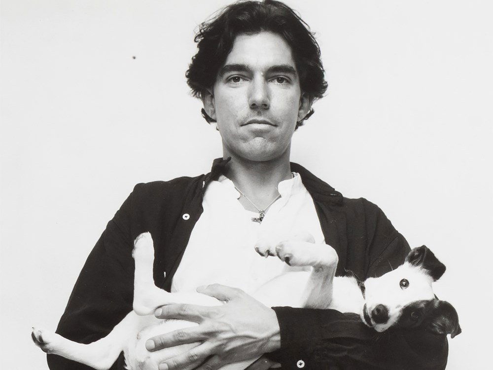 Rineke Dijkstra, Student with Dog, Gelatin Silver: Gelatin silver print on baryta paper Netherlands 1994 Rineke Dijkstra (b. 1959) - Dutch photo and video artist Signed and dated in pencil on the reverse, ‘Rineke Dijkstra / April` 94’ on the rever