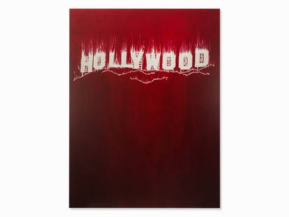 Gary Simmons, Hollywood, UV Pigment Print, 2013: UV pigment print on aluminum board USA, 2013 Gary Simmons (b. 1964) – US-American artist Signed in black felt tip pen on attached typographic label stating the title and further information Copy 6 f