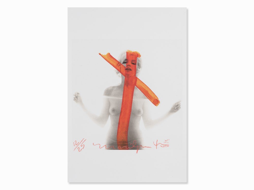 Bert Stern, Marilyn Monroe Crucifix, Photograph, 1962: Pigment print on wove paper; print from 2012 Bert Stern (1929-2013) – US-American fashion and advertising photographer Signed ‘Bert Stern’, titled ‘Marilyn’ and numbered ‘12/25’ in red c