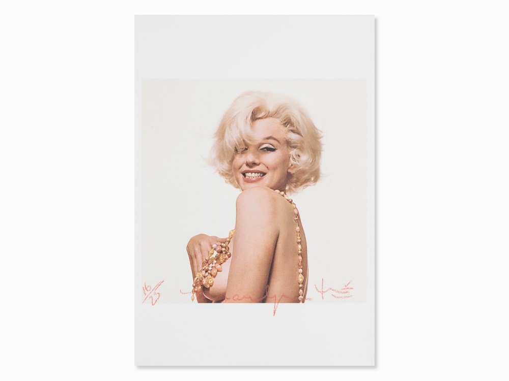 Bert Stern, Marilyn Monroe That Famous Smile,: Pigment print on wove paper; print from 2012 Bert Stern (1929-2013) – US-American fashion and advertising photographer Signed ‘Bert Stern’, titled ‘Marilyn’ and numbered ‘16/25’ in red c