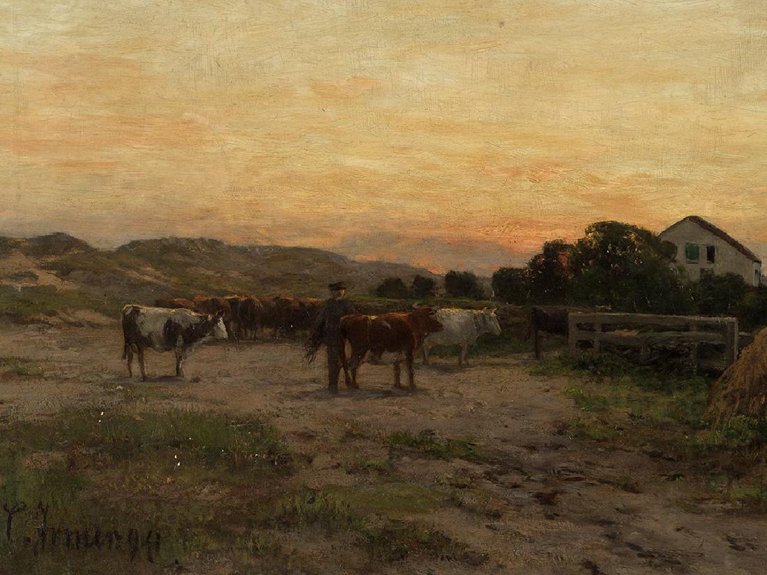 Carl Irmer (1834-1900), Evening Mood with Village, Oil, (1 of 10)