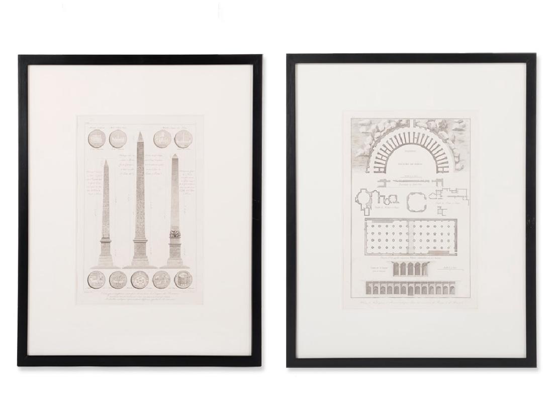 Pair of Classicist Architectural Etchings, France, (1 of 8)
