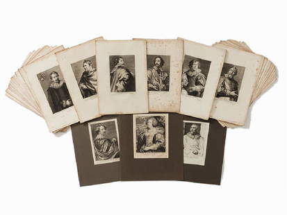 A Collection of 30 Engravings after Anthonis van Dyck,: 30 copperplate engravings on wove paper Various engravers like Paulus Pontius (1603-1658), Lucas Vorstermann (1595-1675), Pieter de Jode (1604-1670/74) and Schelte a Bolswert (1586-1659) After Anthoni