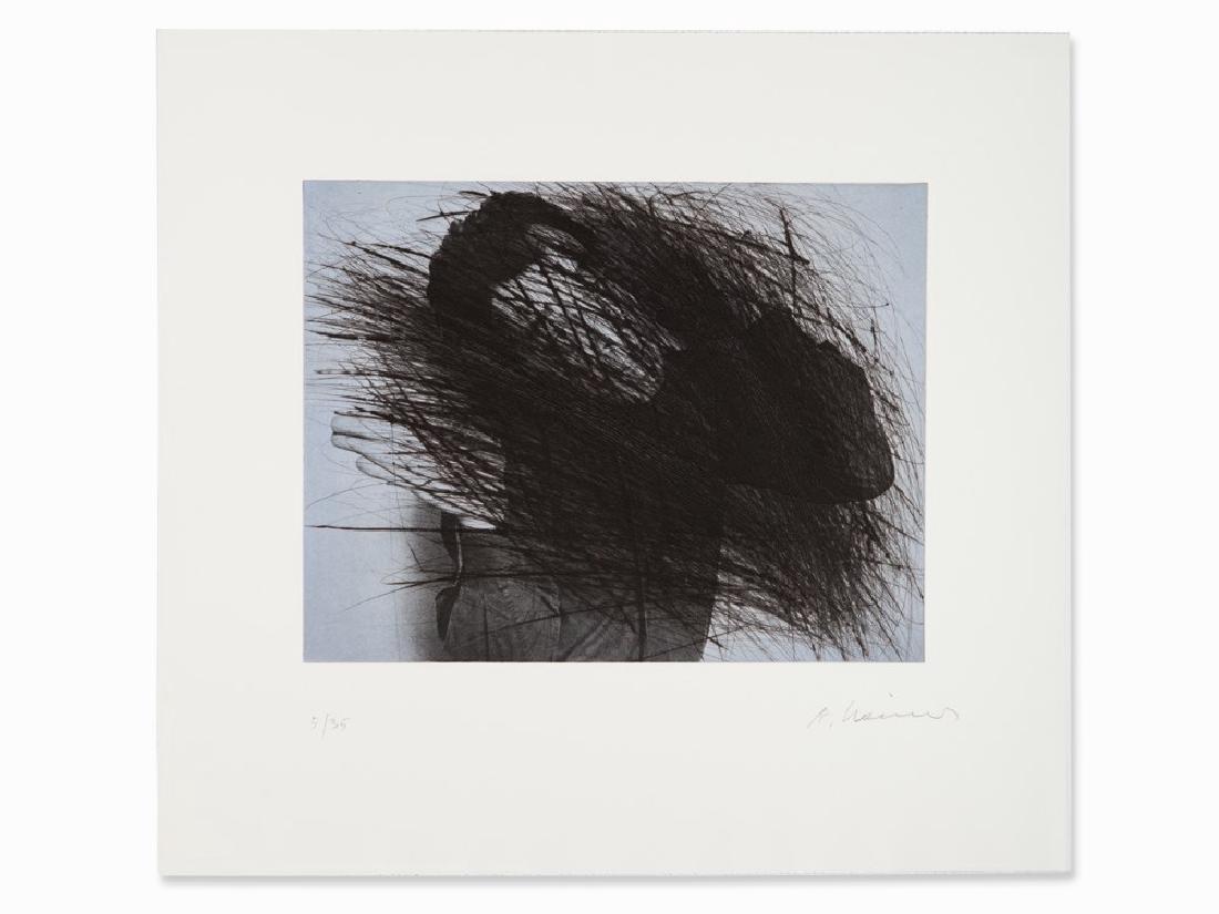 Arnulf Rainer, Drypoint, 'Mondsucht', Germany, 1993: Drypoint on heliogravure Germany, 1993 Arnulf Rainer (b. 1929) – Austrian graphic artist, photographer and painter Signed lower right in pencil 'A. Rainer' Numbered lower left in pencil '5/35' Plate