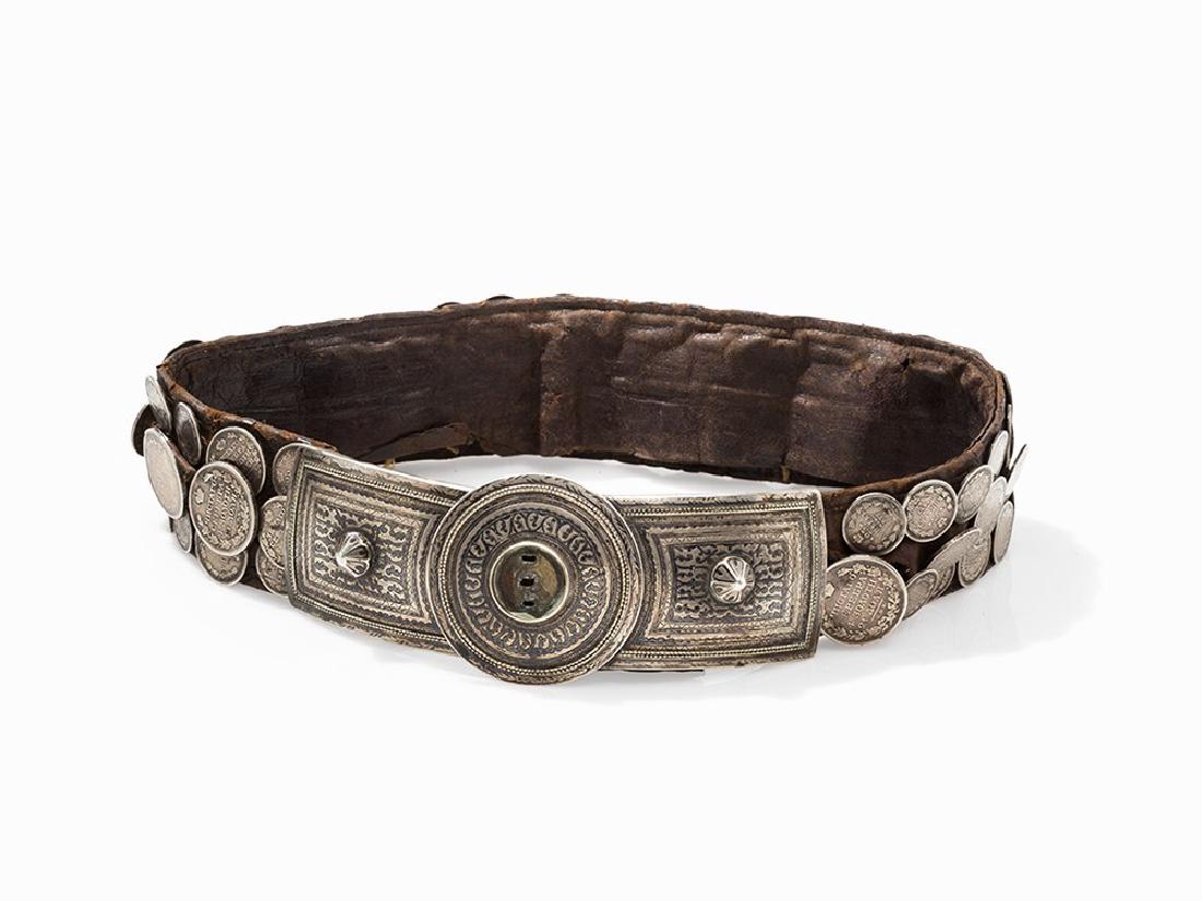 Cossack Belt, Silver Niello & Coins, Russia, 19th C. (1 of 10)