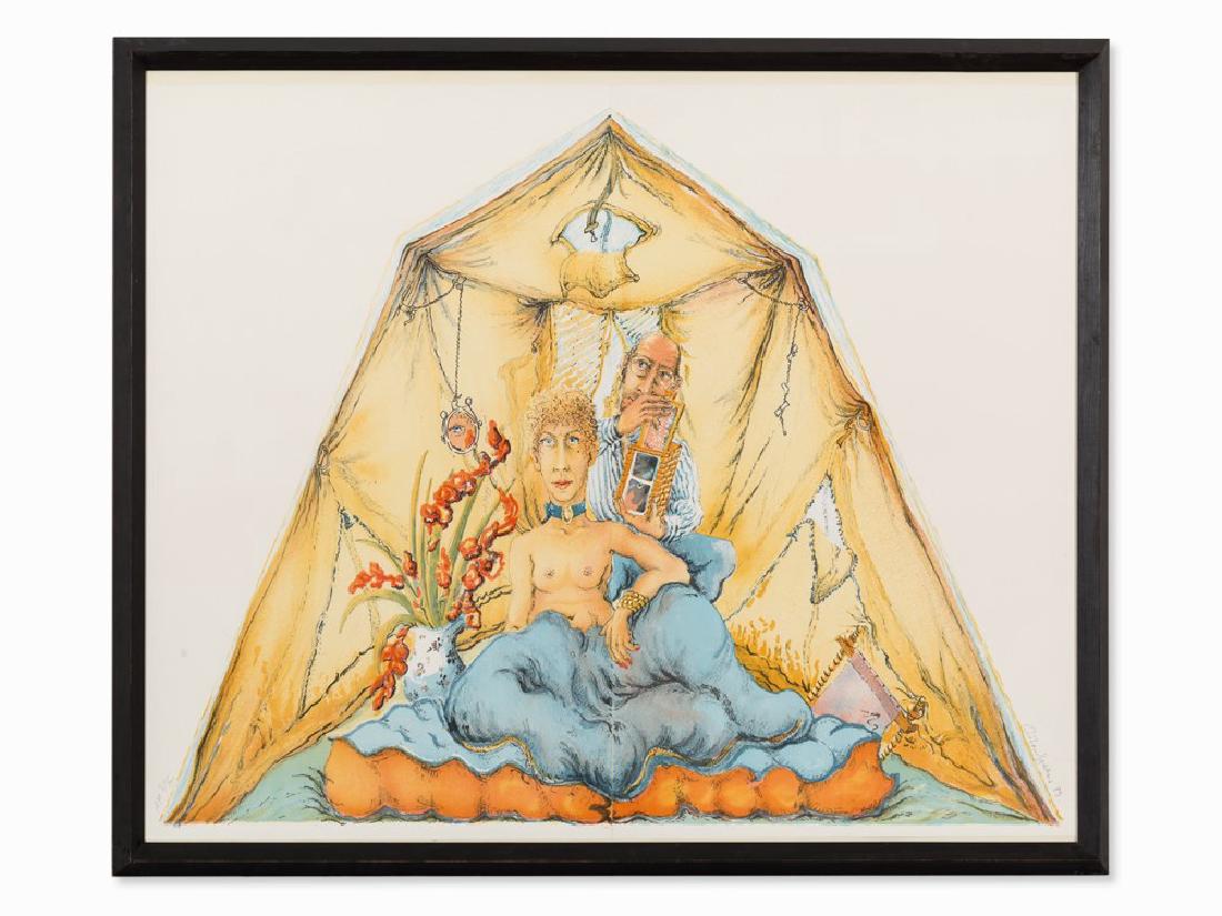 Anthony Green, The 17th Wedding Anniversary,: Lithograph in colors on paper Great Britain, 1989 Anthony Green (b. 1939) - British painter and printmaker Signed and dated in pencil lower right ‘Anthony Green'89’ Inscribed and numbered lower le