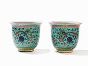 Pair or Turquoise-Ground Jardinieres, Guangxu, 19th C.