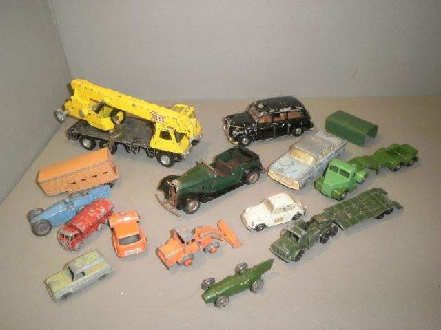 A selection of playworn die-cast models including: A selection of playworn die-cast models including Lesney, Minic etc.