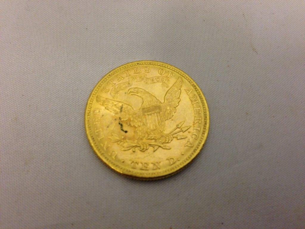 A USA 1883 10 dollar gold piece.: A USA 1883 10 dollar gold piece.
