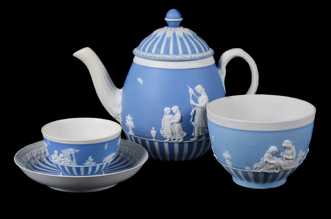 A group of three Wedgwood pale-blue dip white jasper (1 of 10)