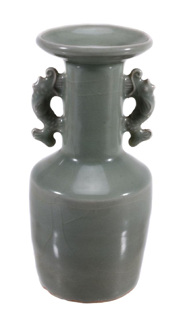 A Song-style celadon mallet vase , with fish handles to (1 of 1)