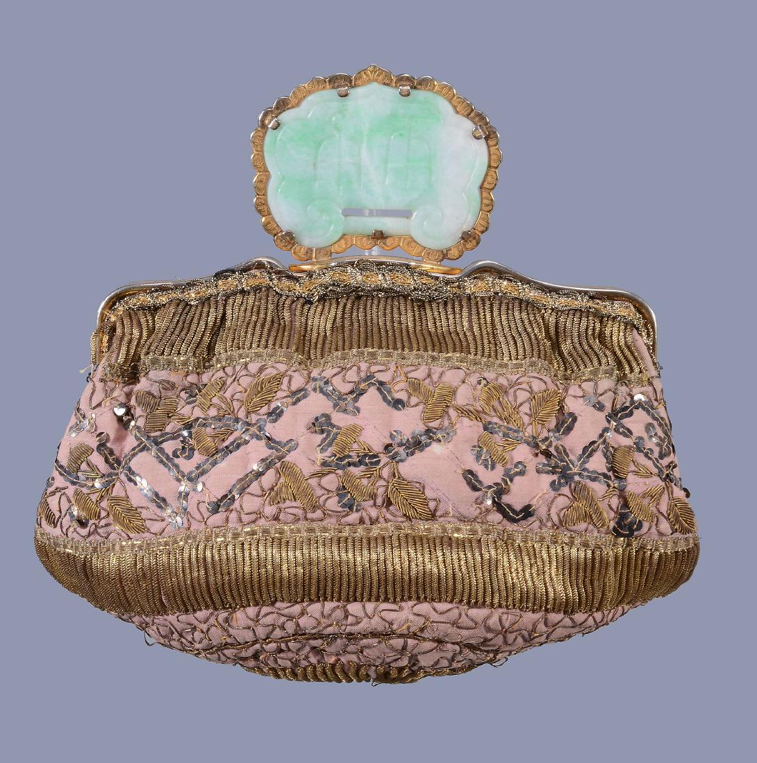 A Chinese Jadeite mounted French gilt-metal evening bag (1 of 8)