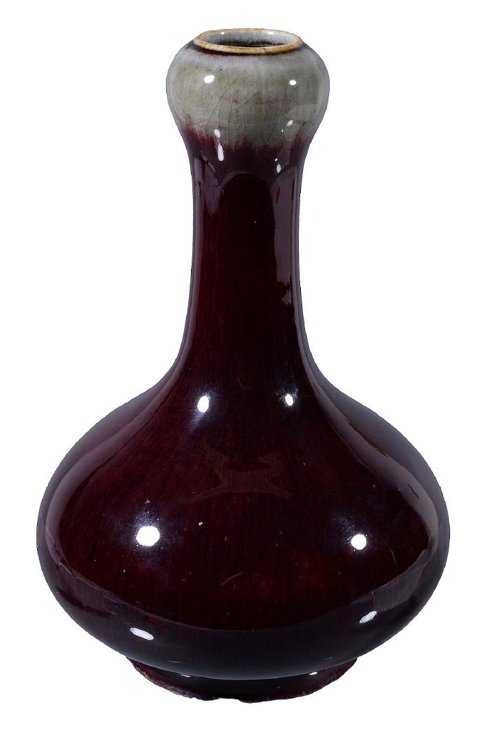 A Chinese flambé glazed vase , Qing Dynasty (1 of 3)