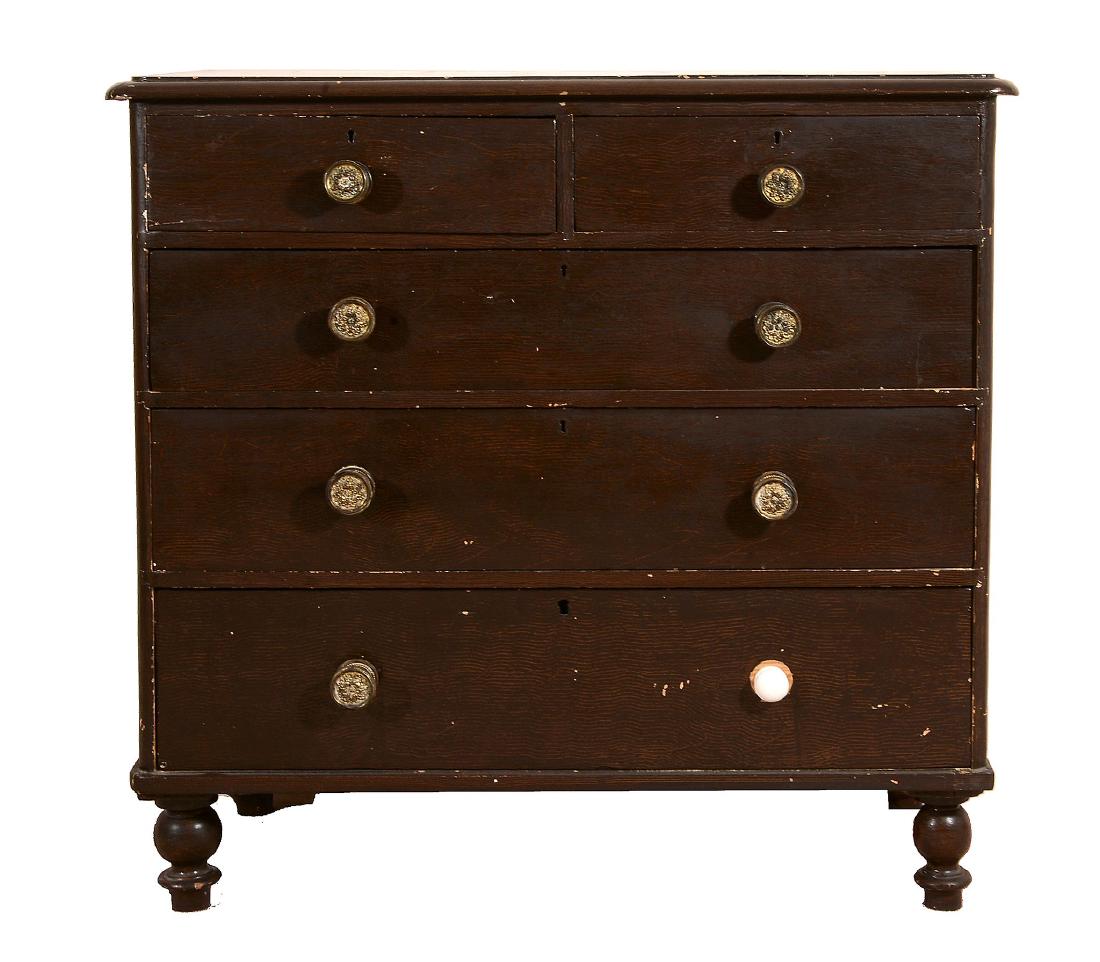 A Victorian grained pine chest of drawers, circa 1880 (1 of 1)