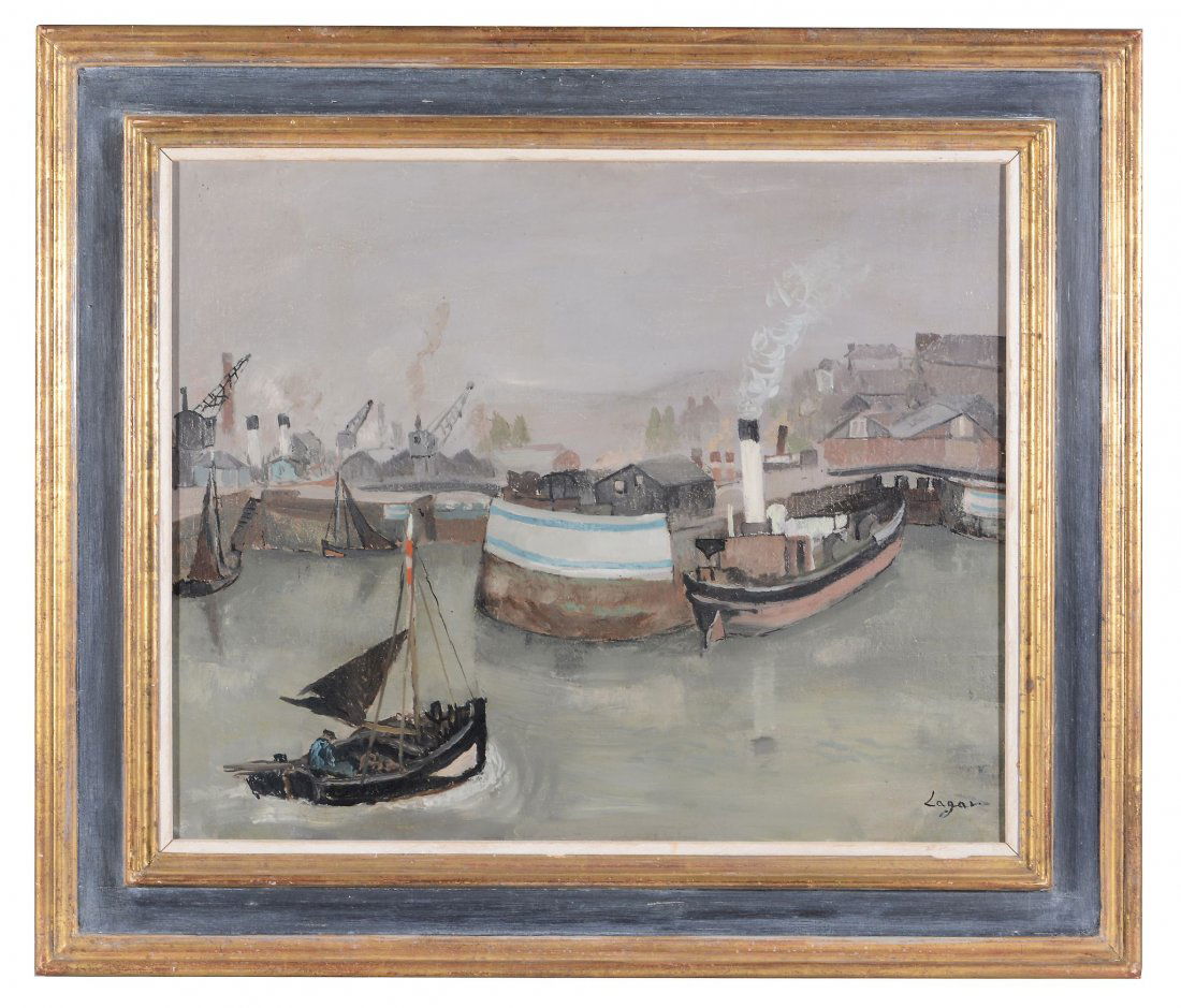 Celso Lagar (Spanish,1891-1966) - Le Bassin, Honfleur (1 of 4)
