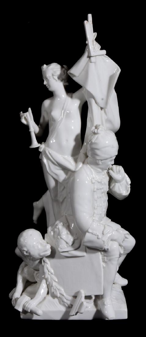 A German white porcelain group emblematic of (1 of 2)