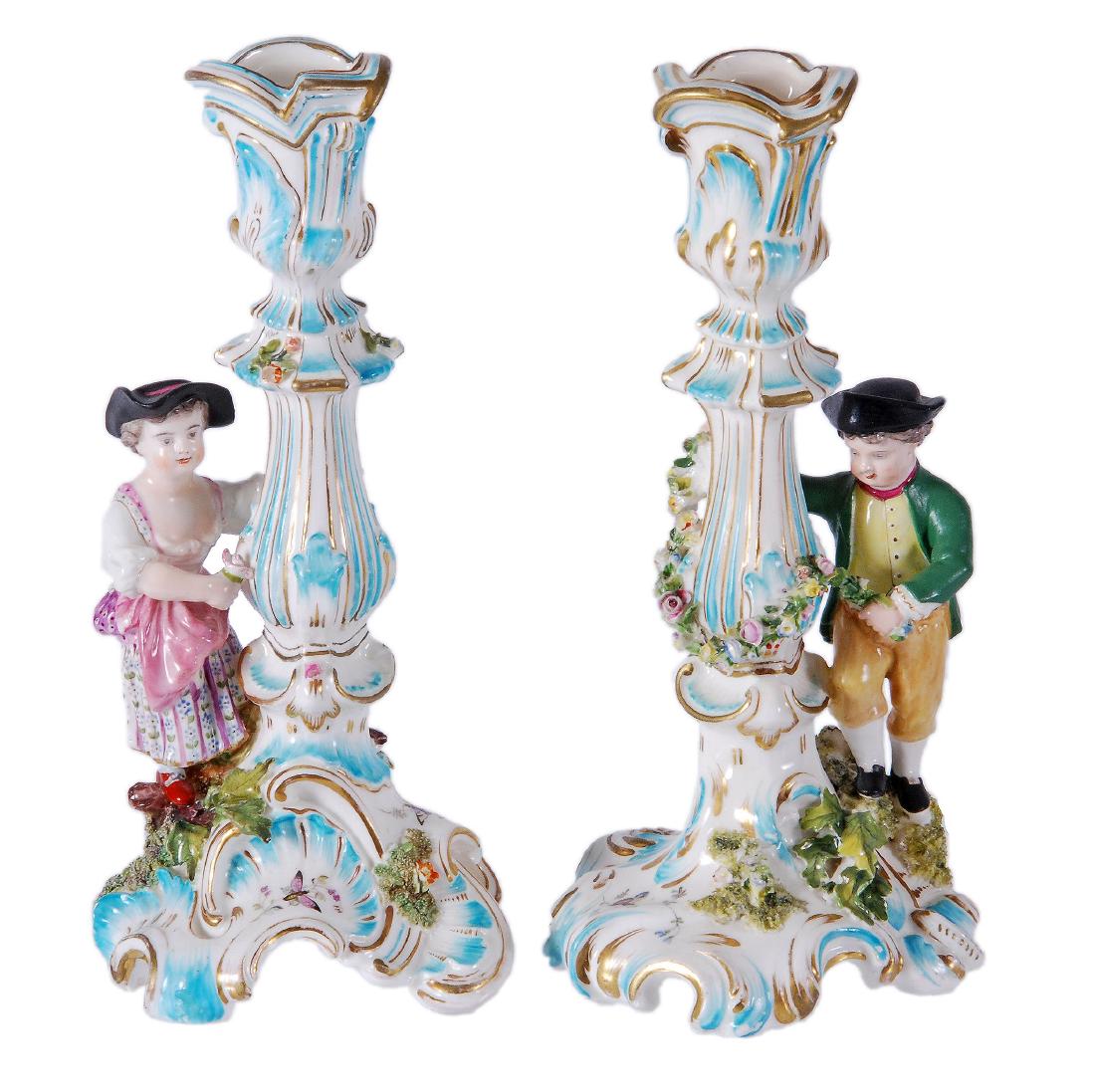 A pair of Coalbrookdale flower-encrusted figural (1 of 1)