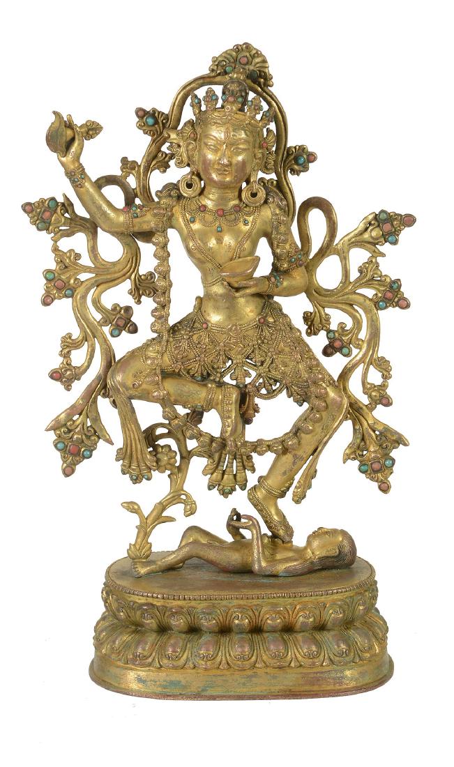 A Sino-Tibetan gilt-bronze figure of Vajravarahi (1 of 5)