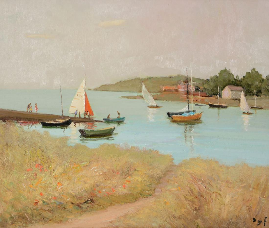 Marcel Dyf (French 1899-1985) - La Paysage, Saint: Oil on canvas Signed, lower right 46 x 55cm (18 x 21 1/2in.) Painted in 1981. The work is registered in the Marcel Dyf Archive under No..ID 33. Provenance: Private collection from a significant Glouce