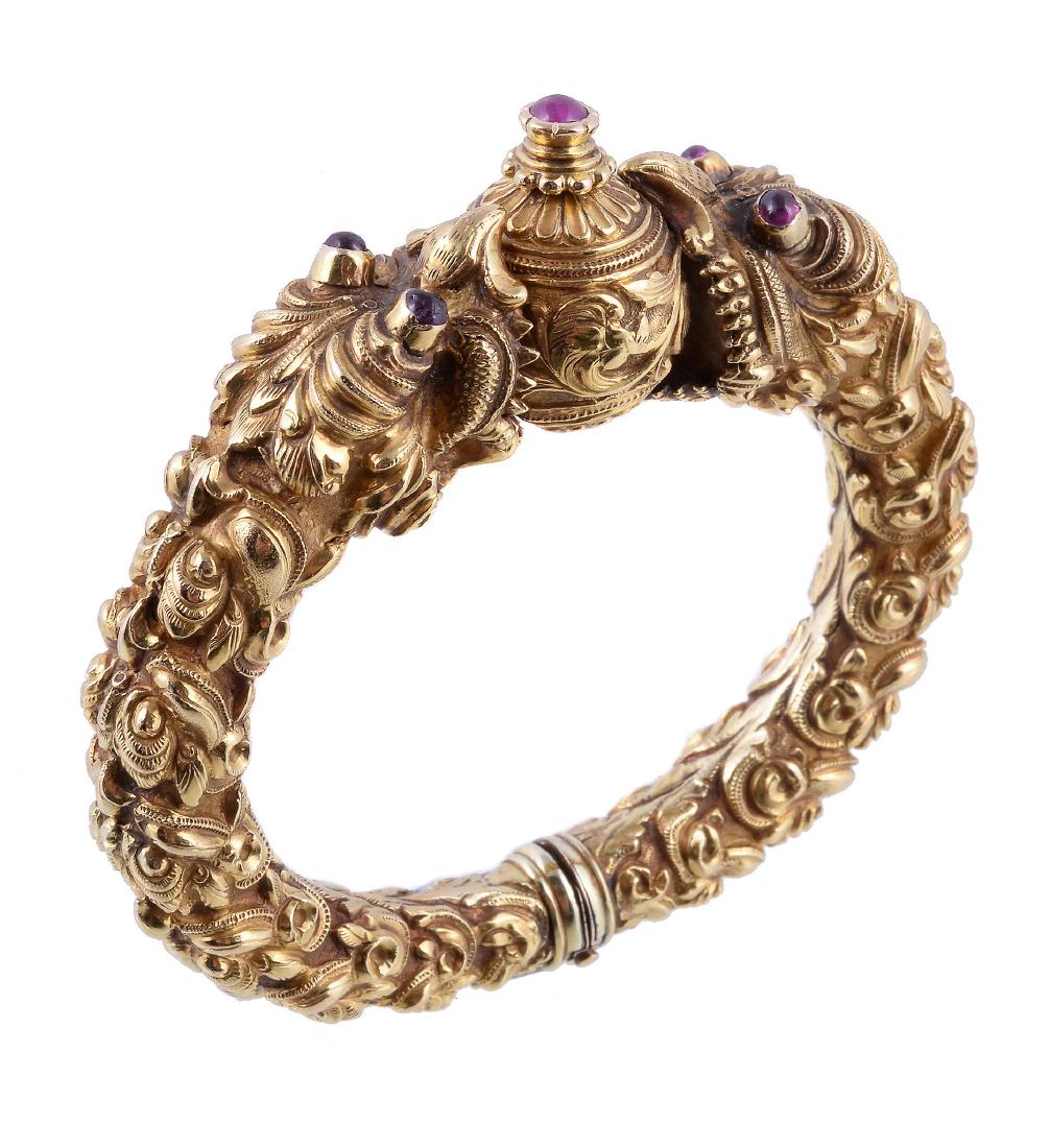 A 19th Century Indian Hinged Bangle, Madras, Tamil Nadu