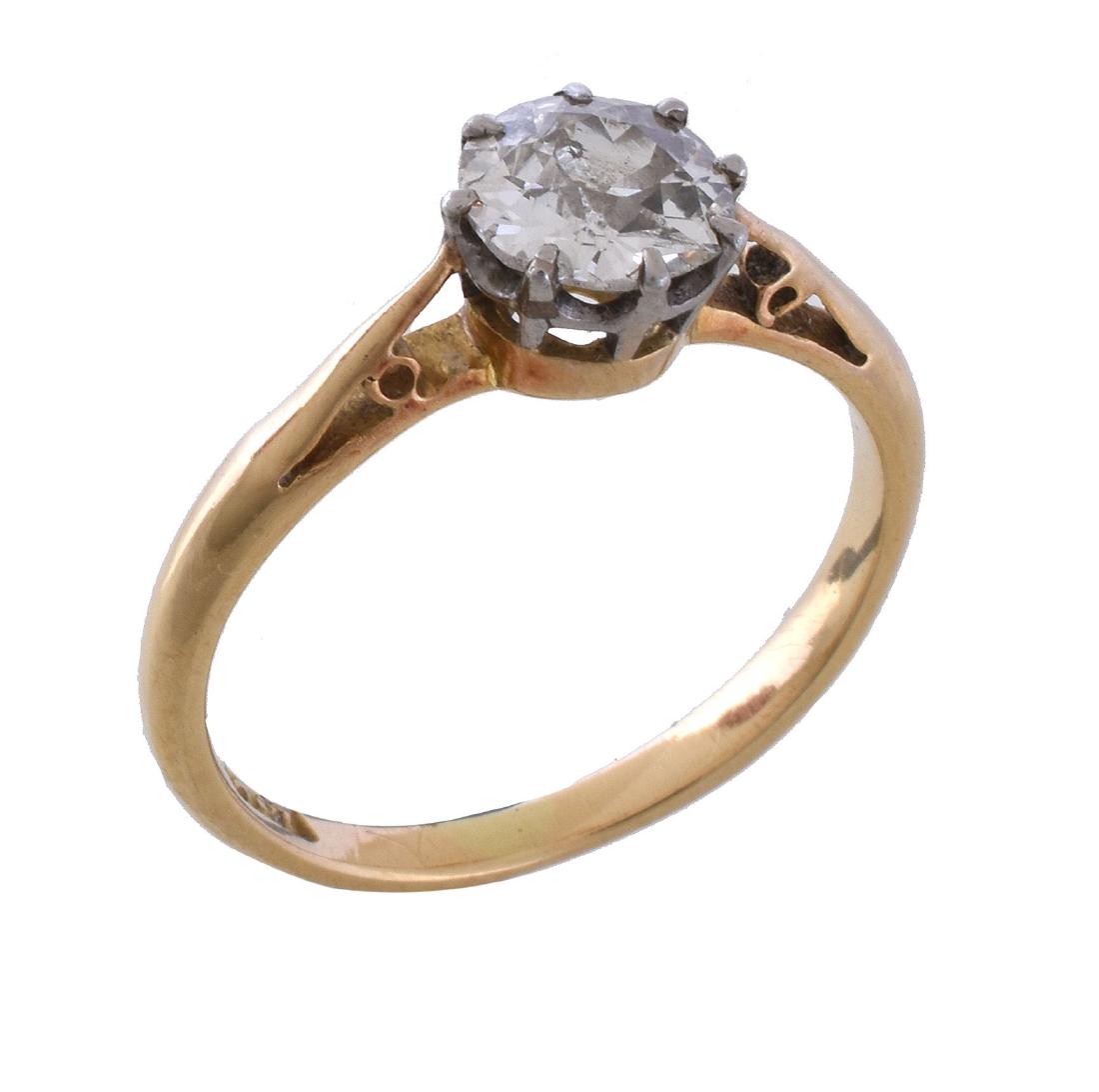 A diamond single stone ring, the brilliant cut diamond, (1 of 1)